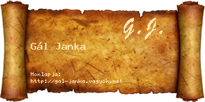 Gál Janka névjegykártya